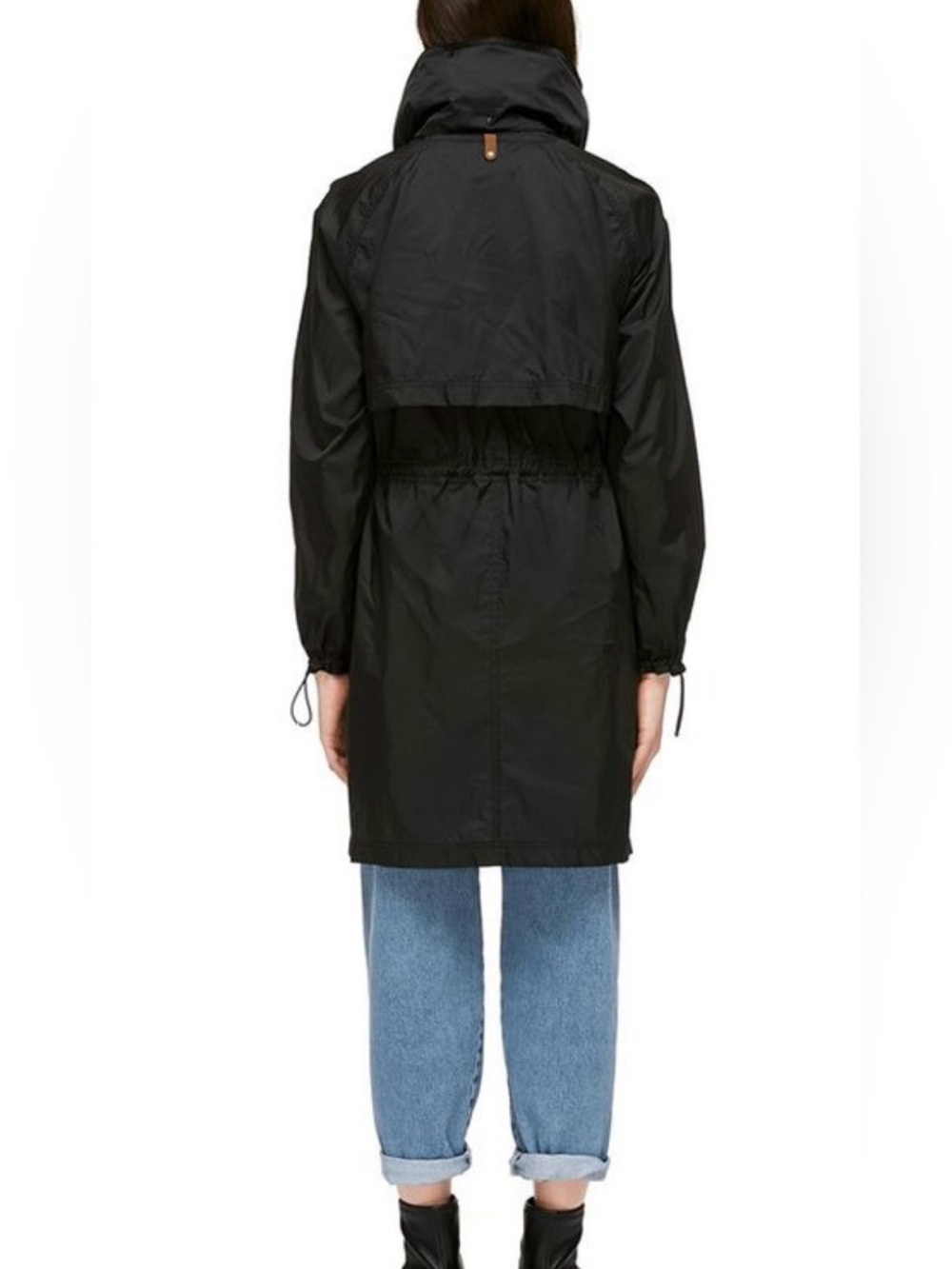 Mackage Ellia Anorak Coat Parka Packable Black Windbreaker Hidden Hood - Picture 4 of 15